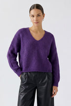 Ouí malha decote v oversize