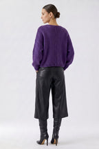 Ouí malha decote v oversize