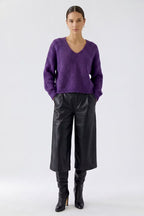 Ouí malha decote v oversize