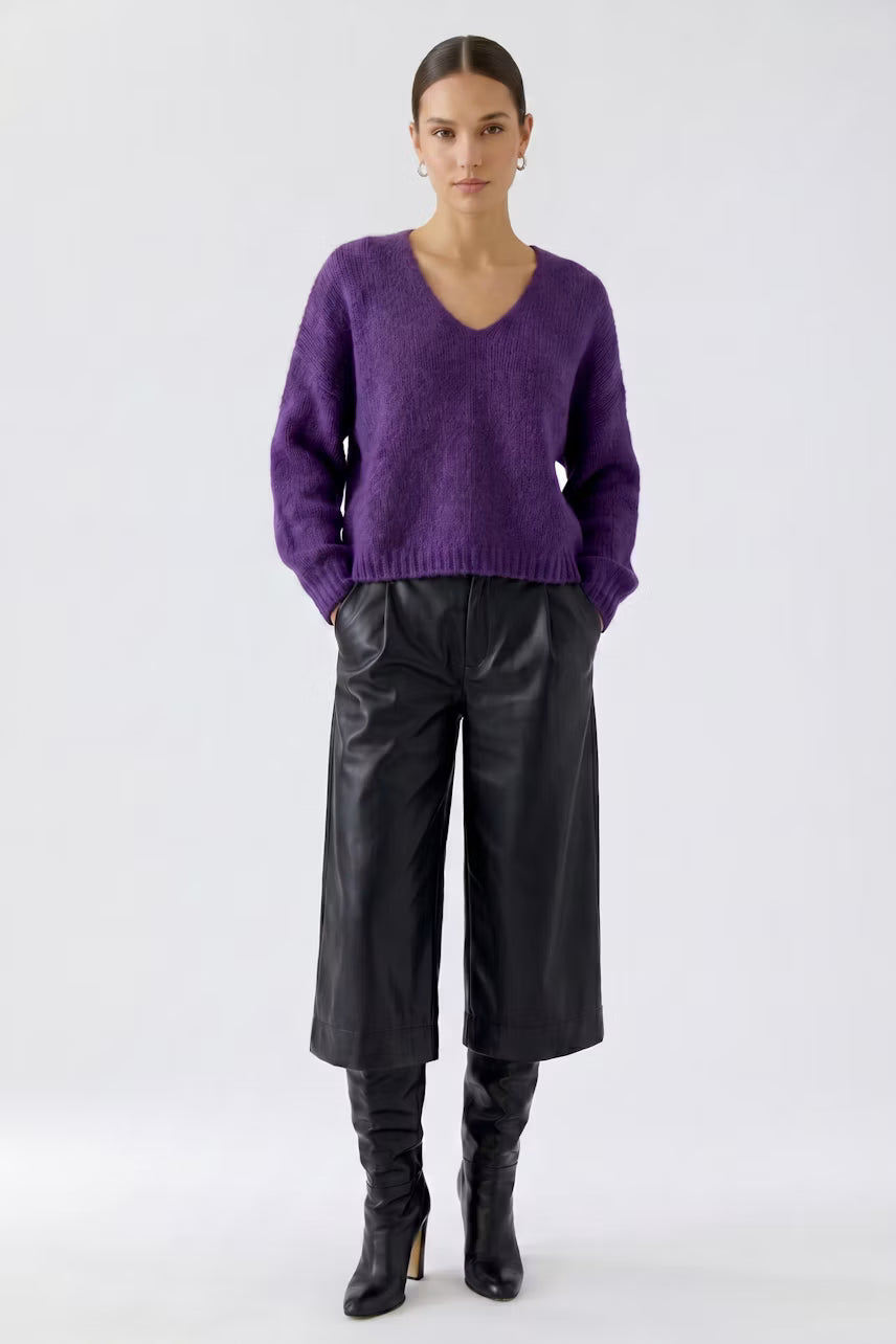 Ouí malha decote v oversize