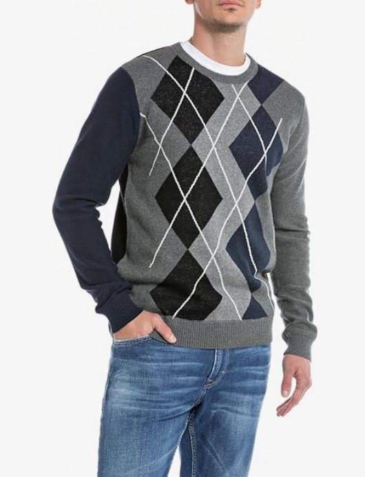 Replay Camisola Losangos Regular Fit Gola Redonda - vista frontal