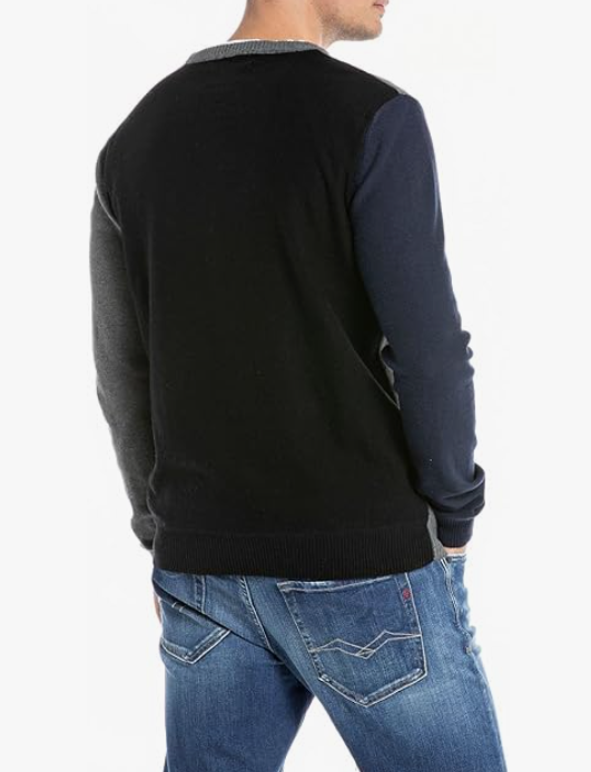 Replay Camisola Losangos Regular Fit Gola Redonda - detalhe