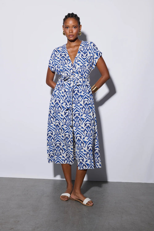 Bejade Printed V-neck Dress