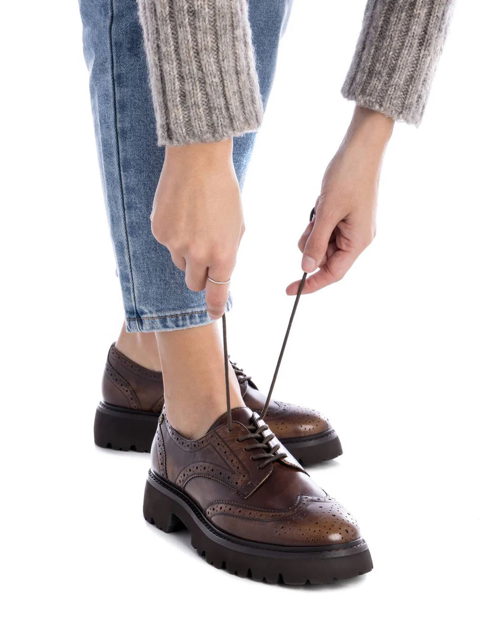 Carmela Mocassim Pele - vista frontal