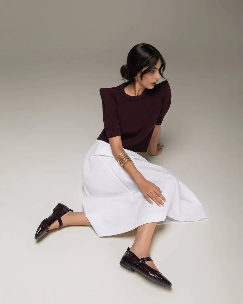 Carmela Bailarina Pele com Fivela com Fecho - vista frontal