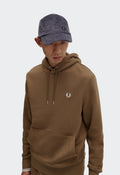 Fred Perry Hoodie Algodão Regular Fit com Bolsos Modelo 3 camel - vista frontal