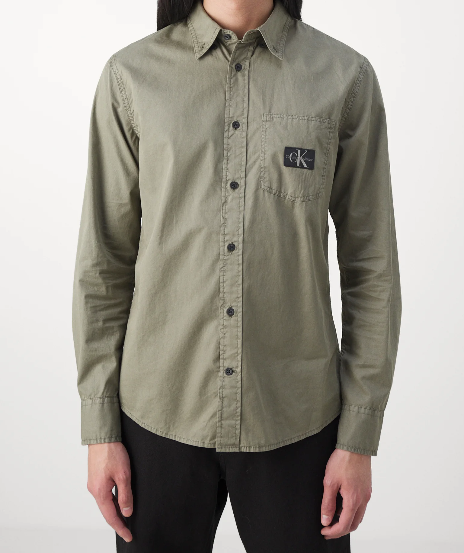 Calvin Klein Camisa com Logo Algodão Regular Fit - vista frontal