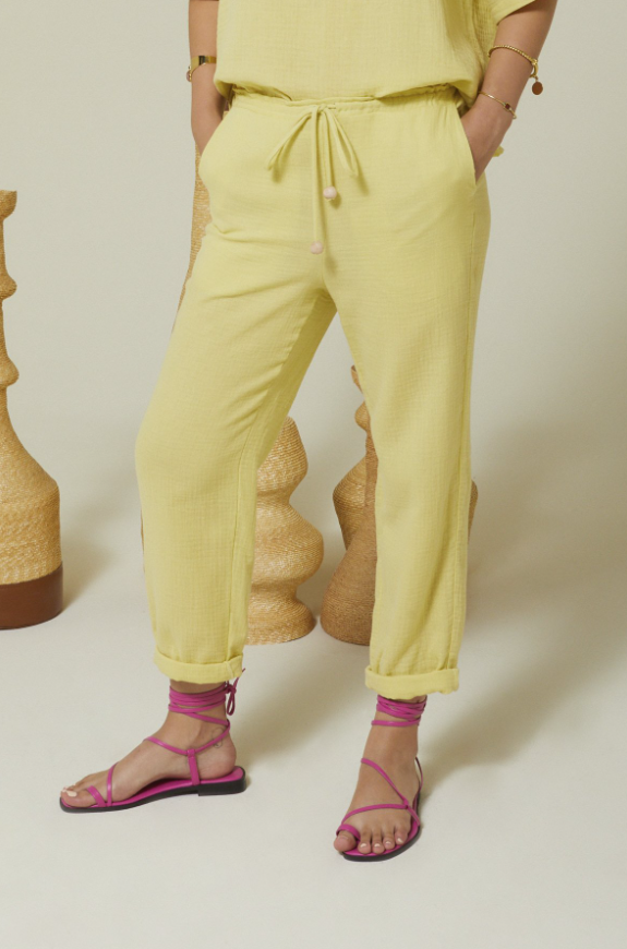 Ottod'Ame Calças Algodão com Cordão