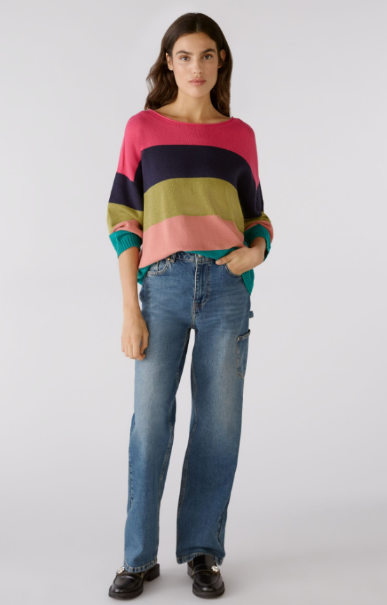 Oui Camisola Algodão Lã às Riscas Modelo 3 - vista frontal