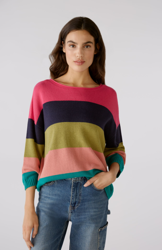 Oui Camisola Algodão Lã às Riscas Modelo 3 - detalhe