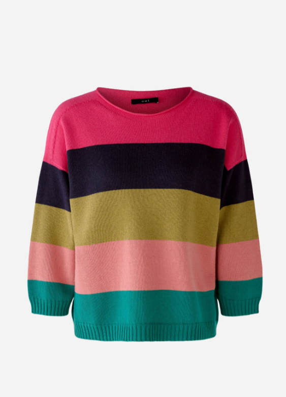 Oui Camisola Algodão Lã às Riscas Modelo 3