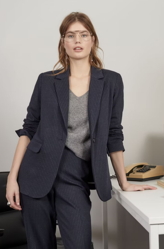 Oui Casaco Lã às Riscas