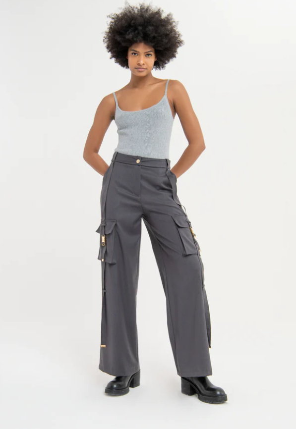 Fracomina Calças Lã Palazzo Modelo 3 - vista frontal