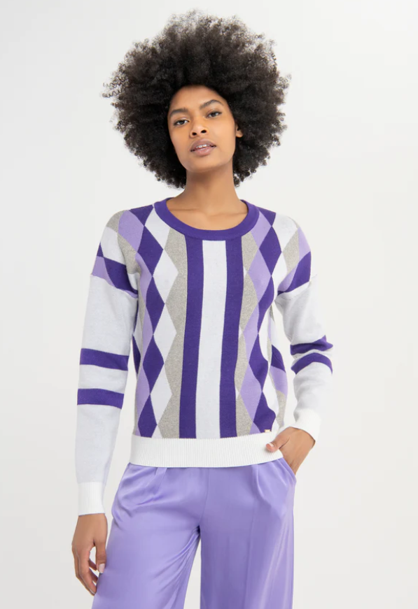 Fracomina Camisola Lurex Lã Malha Modelo 4 - vista frontal