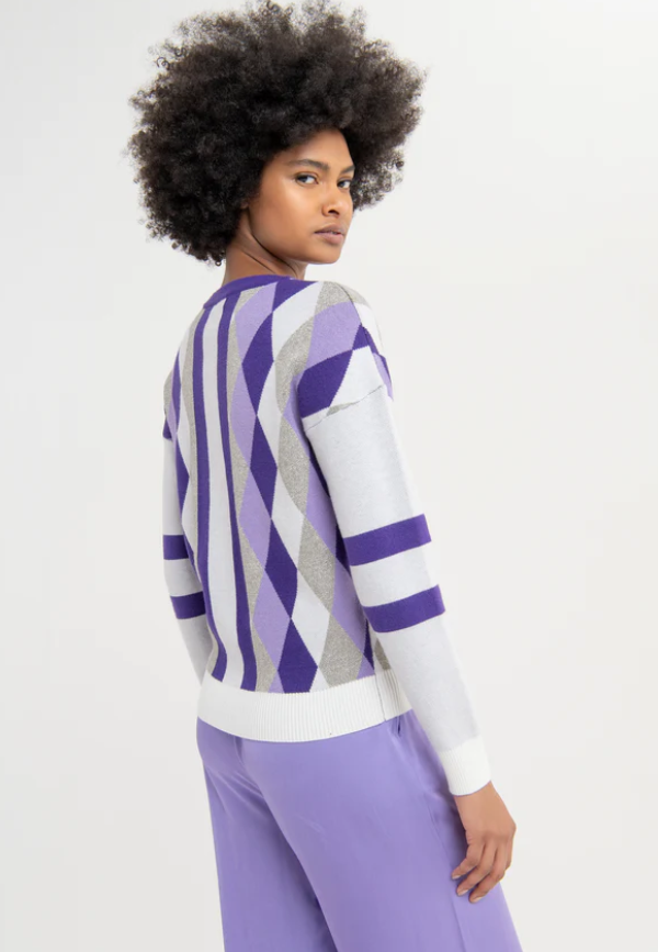 Fracomina Camisola Lurex Lã Malha Modelo 4 - vista alternativa