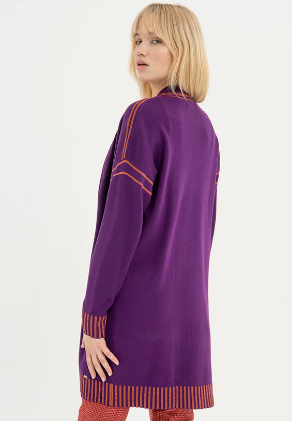 Fracomina Casaco Lurex Lã Comprido