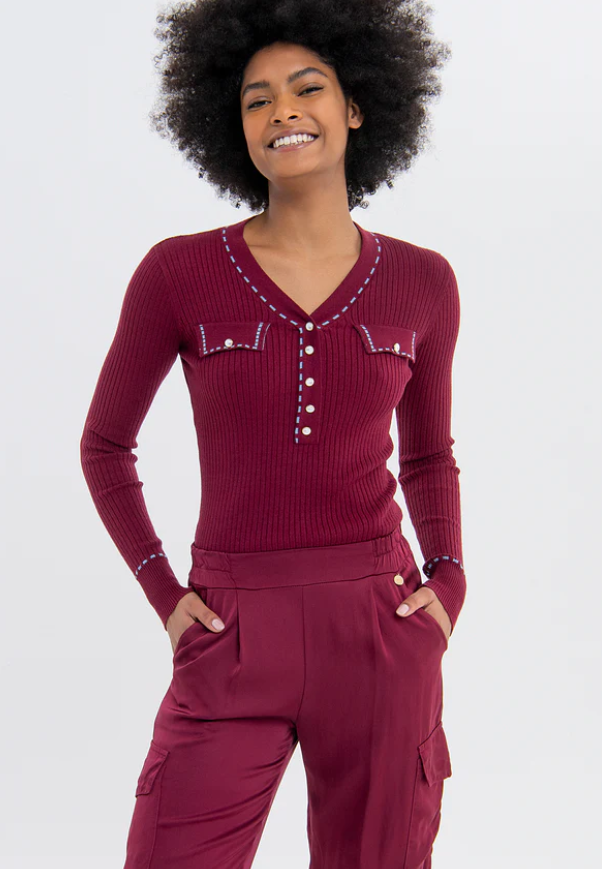 Fracomina Calças Lã Modelo 2 - detalhe