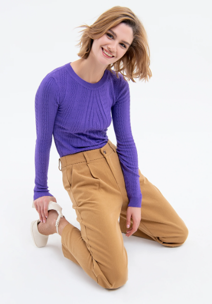 Fracomina Calças Lã Algodão Modelo 2 - vista alternativa