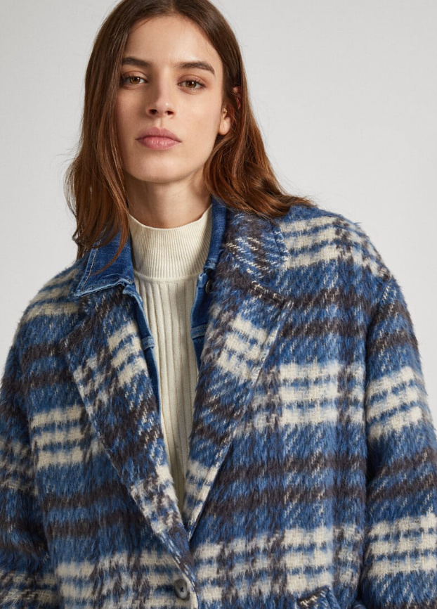 Pepe Jeans Casaco Comprido Xadrez - detalhe