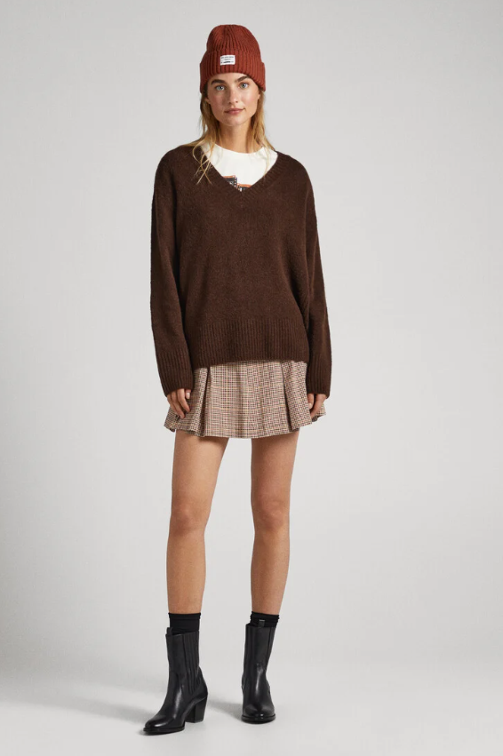 Pepe Jeans Malha v neck Denise - detalhe