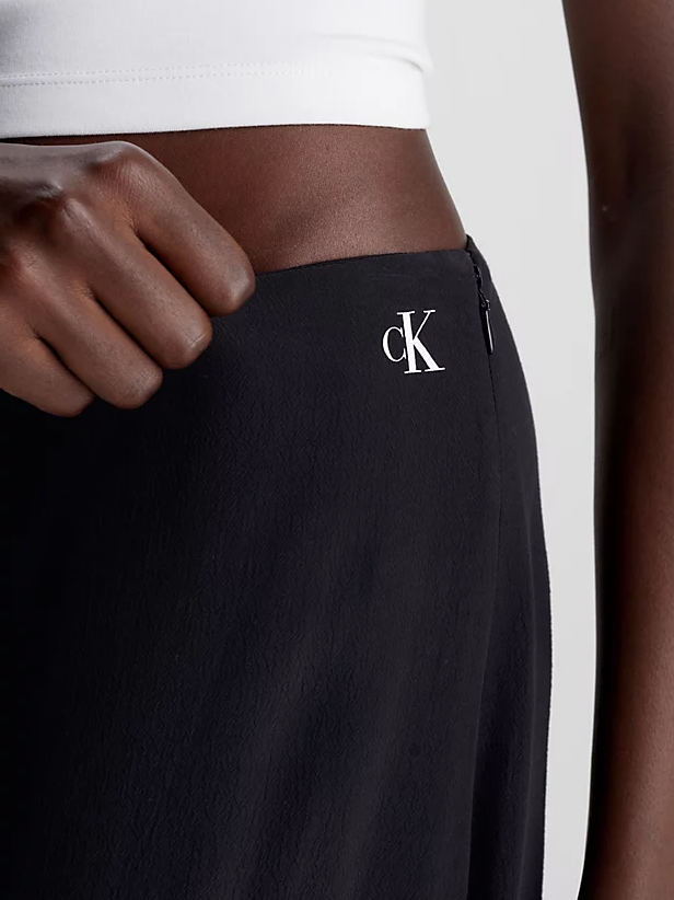 Calvin Klein Calças Viscose com Logo Monogram