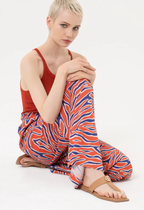 Fracomina Calças Lã Estampado Palazzo Modelo 3 - vista alternativa