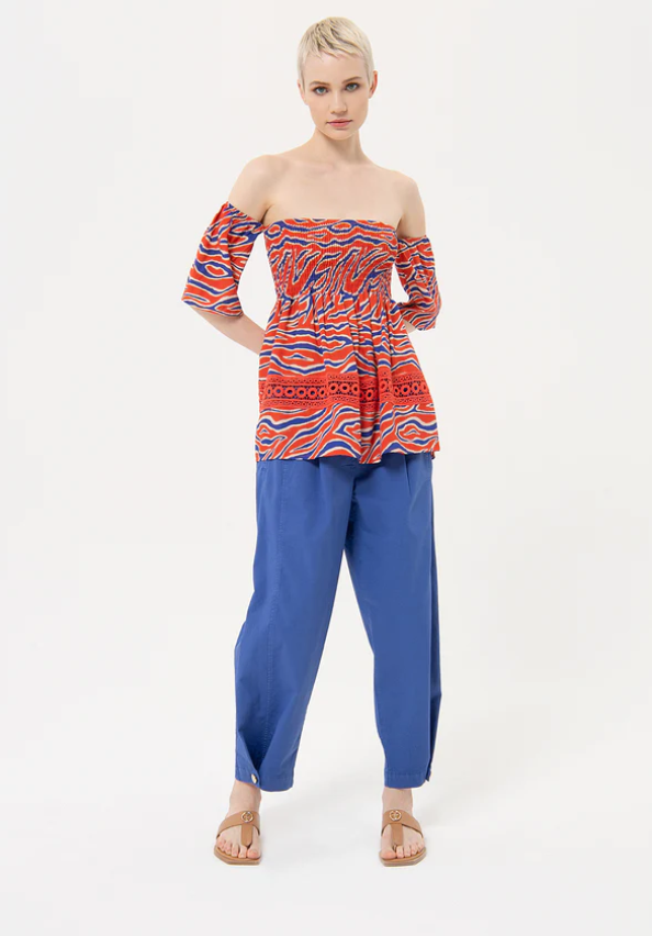 Fracomina Top Lã Renda às Riscas - vista frontal