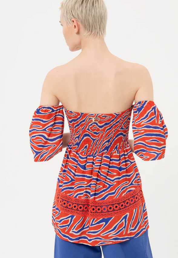 Fracomina Top Lã Renda às Riscas - vista alternativa