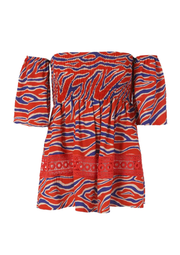 Fracomina Top Lã Renda às Riscas