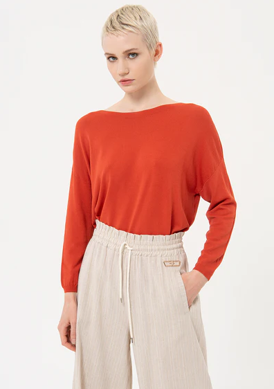 Fracomina Calças Lurex Lã Palazzo - detalhe