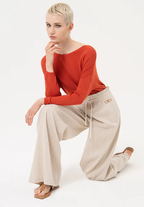 Fracomina Calças Lurex Lã Palazzo - vista alternativa