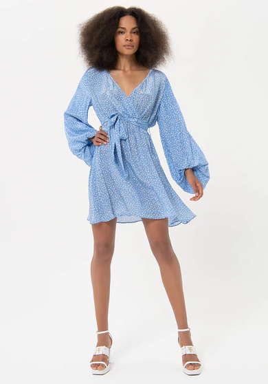 Fracomina Vestido Lã Bolinhas Curto - vista frontal