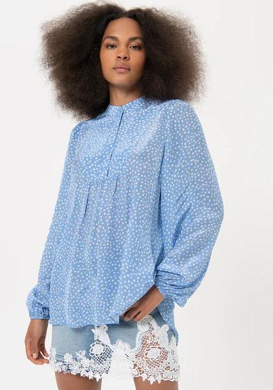 Fracomina Blusa Lã Bolinhas Comprido - vista frontal