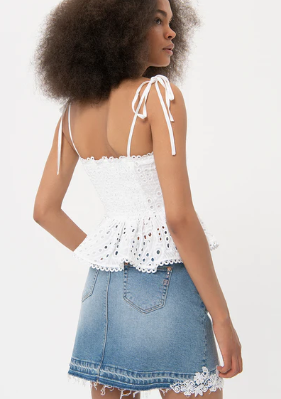 Fracomina Top Lã Renda Algodão - vista alternativa