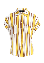 Fracomina Blusa Lã às Riscas Curto