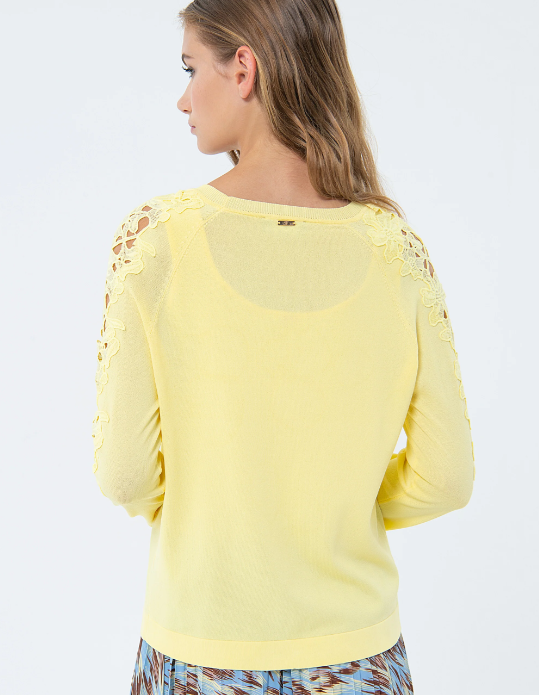 Fracomina Casaco Lã Renda Comprido - vista alternativa