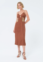 Fracomina Vestido Lã Algodão Bordado - vista frontal