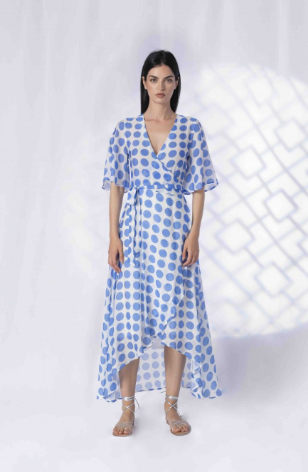 Anonyme Vestido Viscose Lã Bolinhas - vista frontal