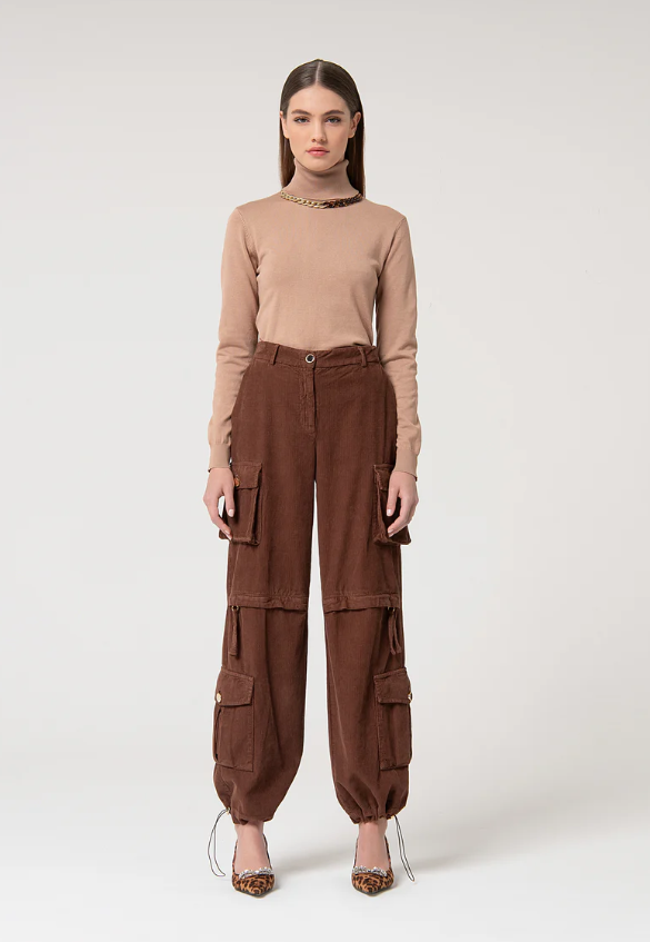 Fracomina Calças Lã Bombazina Modelo 2 - vista frontal