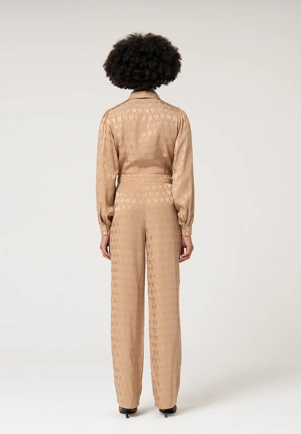 Fracomina Calças Lã Estampado Palazzo Modelo 2 - vista alternativa