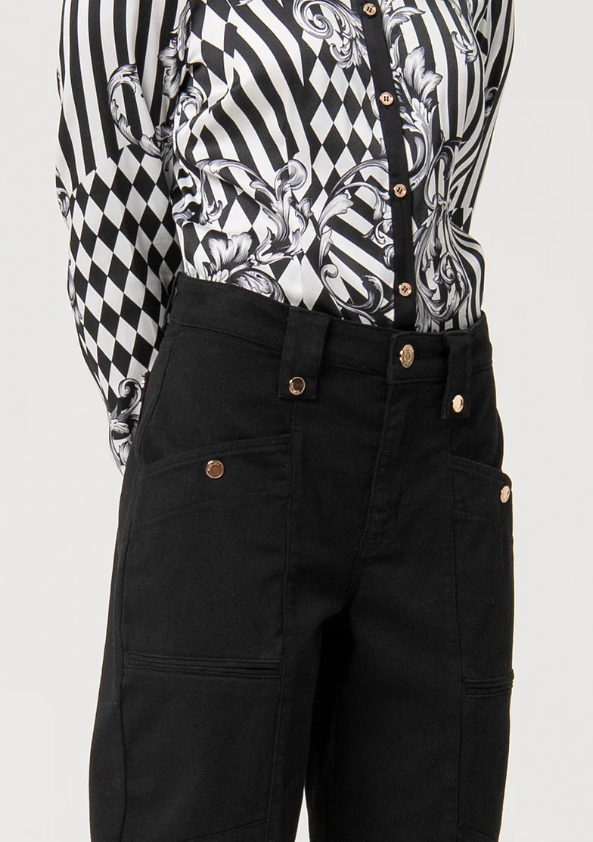 Fracomina Calças Lã Algodão - detalhe