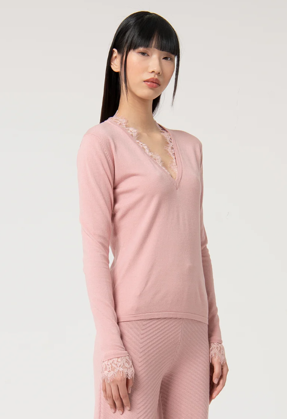 Fracomina Camisola Lã Renda Malha - vista alternativa