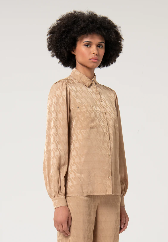 Fracomina Camisa Lã Estampado com Aplicação - vista alternativa