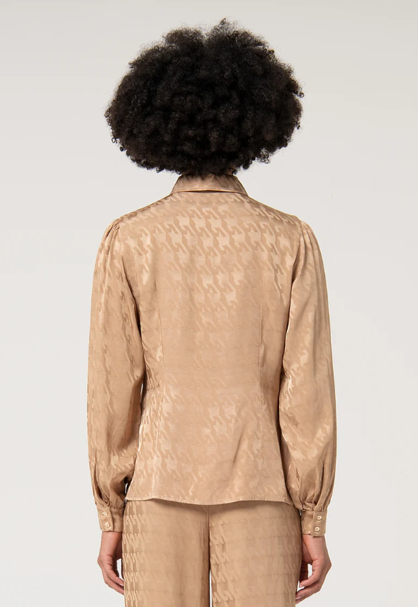 Fracomina Camisa Lã Estampado com Aplicação