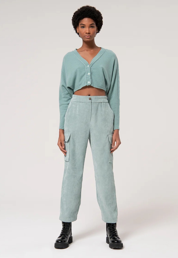 Fracomina Calças Lã Bombazina - vista frontal