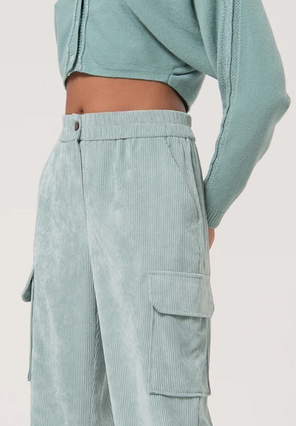 Fracomina Calças Lã Bombazina - detalhe