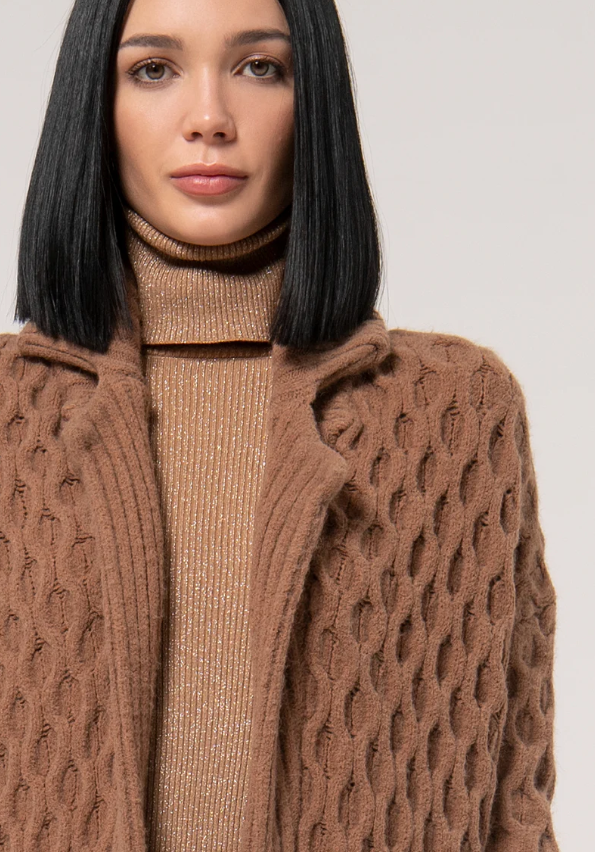 Fracomina Casaco Lã com Aplicação Comprido - detalhe