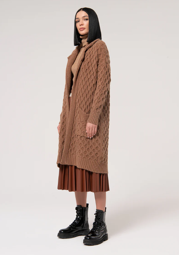 Fracomina Casaco Lã com Aplicação Comprido - vista alternativa