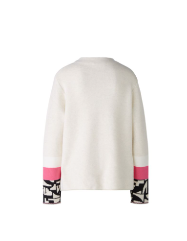 Oui Camisola Lã Jacquard Gola Alta - detalhe