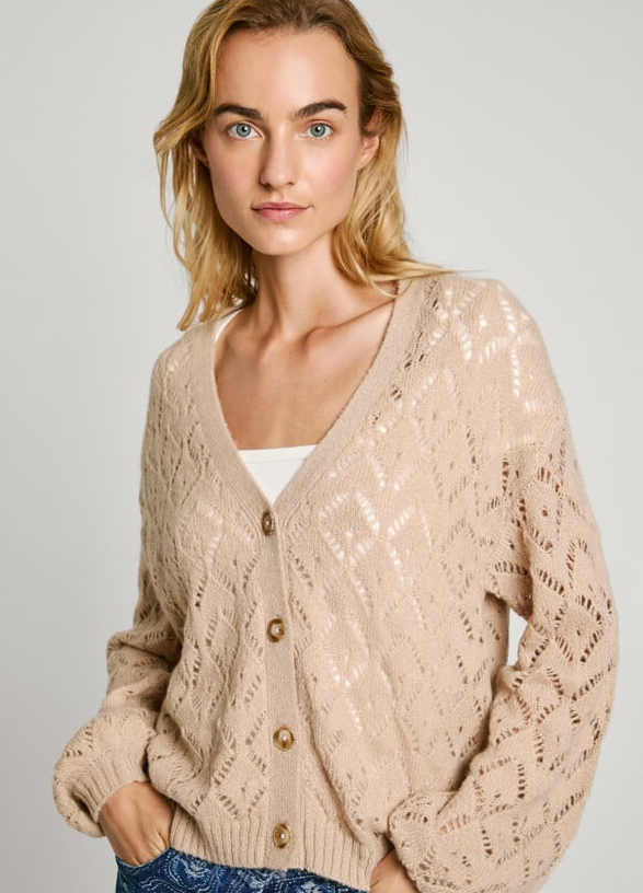 Pepe Jeans casaco Malha Hailey - vista frontal